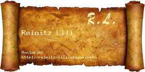 Reinitz Lili névjegykártya